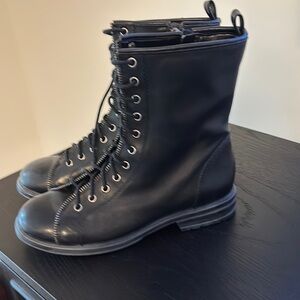 Bcbg women’s black  Leather Combat Boots
